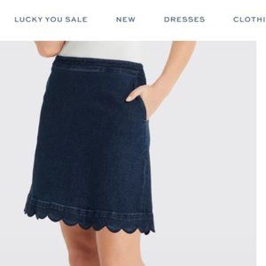 Draper James Scallop Denim Skirt